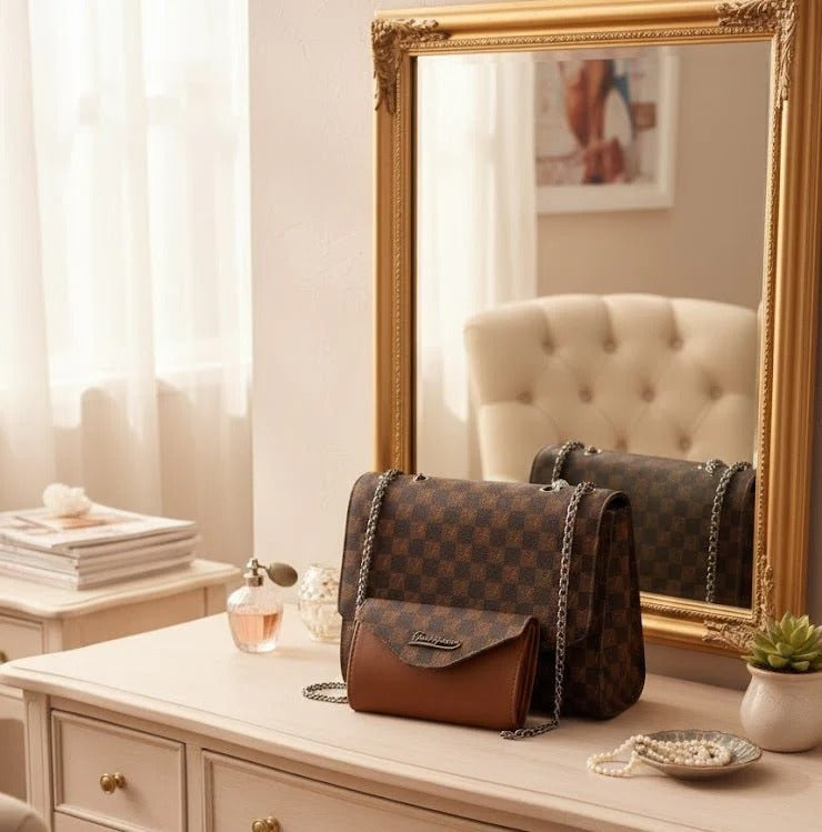 LV Patterned Textured Bags 2pc