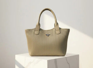 Ribbed Texture Tote Handbag – Fashion Lady Women’s Shoulder Bag